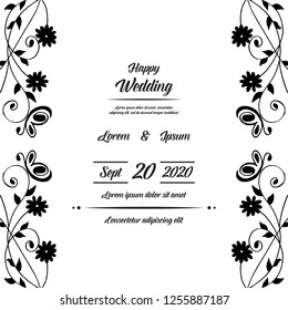 Save the date wedding invitation card template with floral background