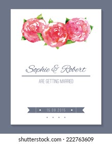 Save the date wedding invitation card. EPS 10. no transparency. No gradients. Blend.