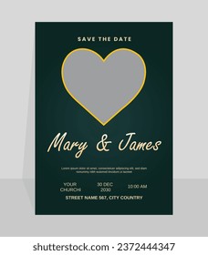 Save The Date Wedding Invitation Card Template