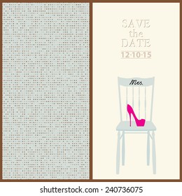 save the date wedding invitation card mr & mrs template vector illustration