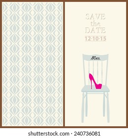 save the date wedding invitation card mr & mrs template vector illustration