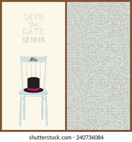 save the date wedding invitation card mr & mrs template vector illustration