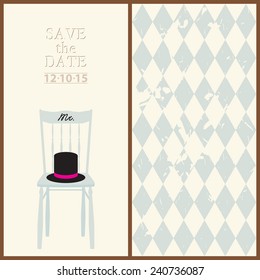 save the date wedding invitation card mr & mrs template vector illustration