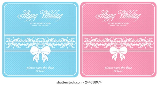 Save The Date, Wedding Invitation Card with floral elements. 