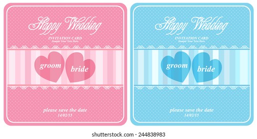Save The Date, Wedding Invitation Card with floral elements. 