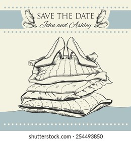 Save The Date, Wedding Invitation Card. Vintage. Vector design