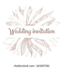 Guardar la tarjeta de invitación de matrimonio de fecha con la ilustración del vector de flor