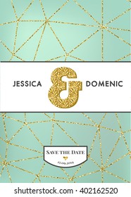Save The Date Wedding invitation Card. Save the date design.Minimalistic geometric trendy design.