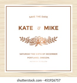 save date wedding invitation card template stock vector royalty