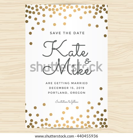 save date wedding invitation card template のベクター画像素材