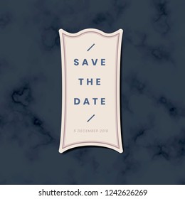 Save the date wedding invitation sticker vector