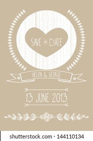 save the date wedding invitation template vector illustration