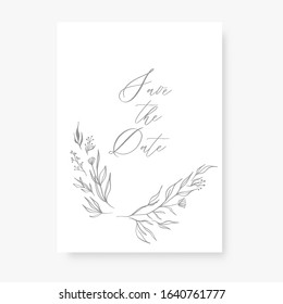 Save the date Wedding invitation -  template card. 
