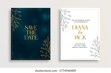 save the date wedding invitation template design
