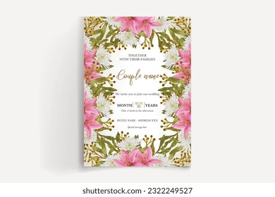 guardar la ilustración vectorial de la plantilla de invitación de boda de fecha