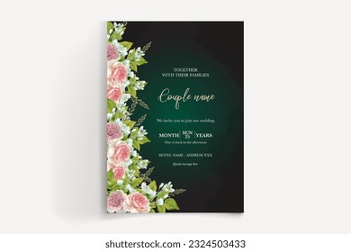 Speichern Sie die Vorlage für die Einladung zum Datum der Hochzeit, Vektorgrafik