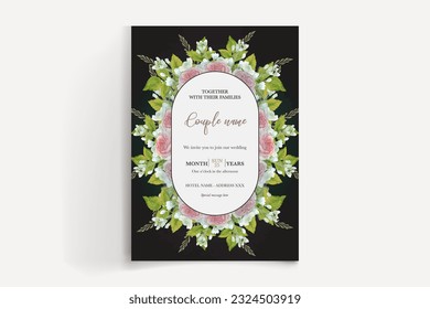 guardar la ilustración vectorial de la plantilla de invitación de boda de fecha