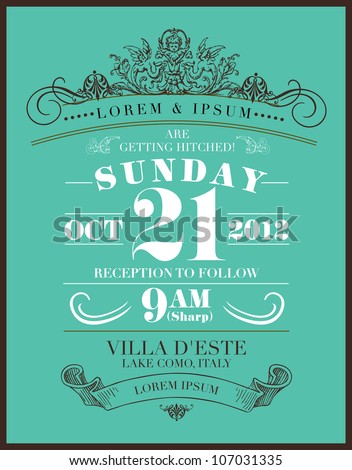 save date wedding invitation template vectorillustration のベクター