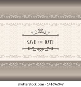 Save the Date Wedding Invitations card, vector illustration