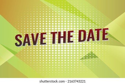 Save the date word vector illustration yellow lines 3d style for social media landing page, template, ui, web, mobile app, poster, banner, flyer, background, gift card, coupon, label, wallpaper