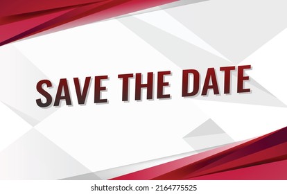 Save the date word vector illustration red lines 3d style for social media landing page, template, ui, web, mobile app, poster, banner, flyer, background, gift card, coupon, label, wallpaper