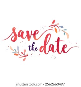 "Save the Date" written in a flowing script . This elegant and versatile design is perfect for wedding invitations, announcements, and other important event notifications.