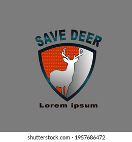 Save the deer concept with deer silhouettes vector illustration.