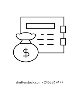 save deposit box outline icon thin vector design good for website or mobile app