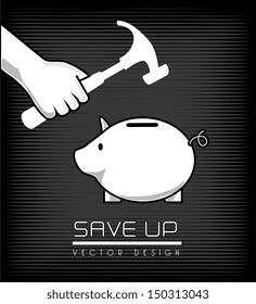 save up design over black background vector illustration 