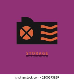 Save digital memories full of videos and photos for computer logo icons. simple flat vector design illustration