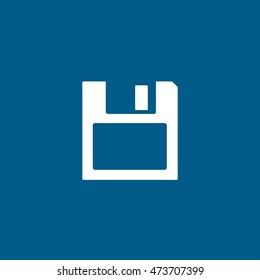 Save Diskette Flat Icon On Blue Background