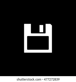 Save Diskette Flat Icon On Black Background