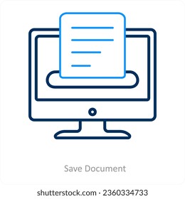Save Document and file icon concept