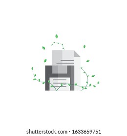 save document or file illustration icon vector flat design