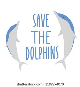 Save the dolphins vector