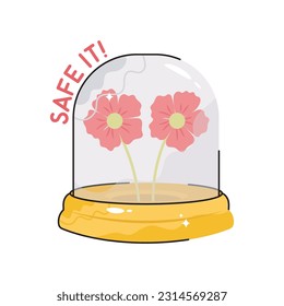 Save it doodle vector outline Sticker. EPS 10 file