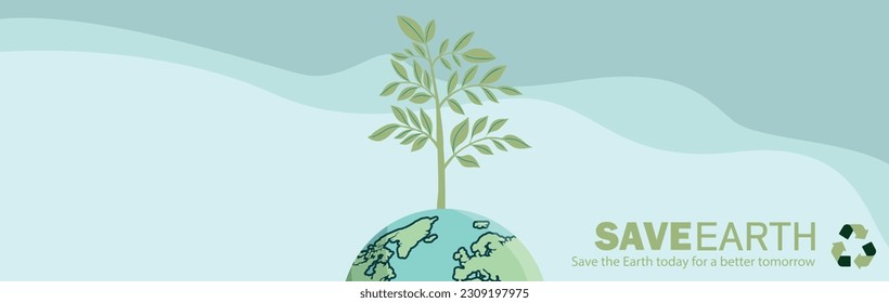 save the earth background. earth day banner, save nature. vectors