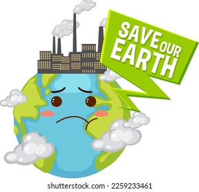 Save the earth banner design illustration