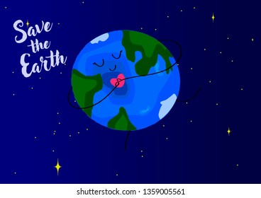 Save the Earth blue planet dark blue save the world vector