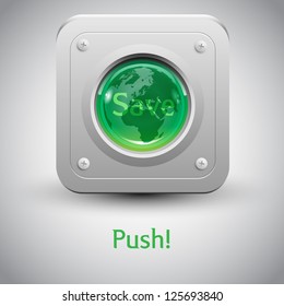 "Save the Earth" button vector