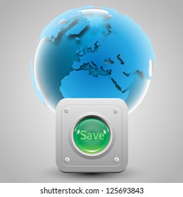 "Save the Earth" button and the Earth vector