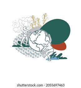 save earth care environmental pollution ecology nature vector abstract design isolated 