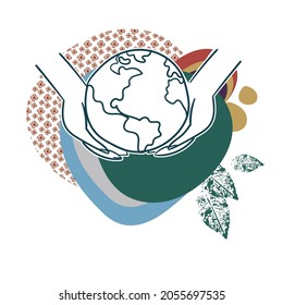 save earth care environmental pollution ecology nature vector abstract design isolated 