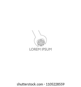Save the earth concept. Logo combination of a spanner and globe. Vector illustration. Eps 10