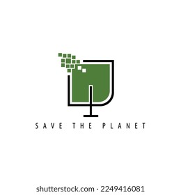 Save the earth concept, modern and eco inspired logo for company