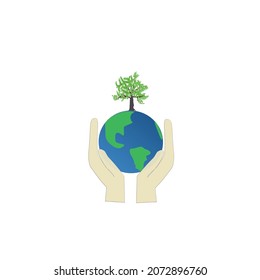 save the earth concept, vector illustration, 3d