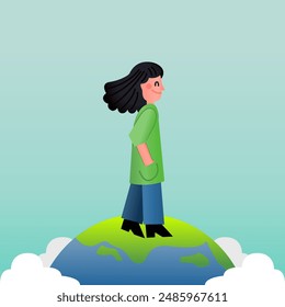 Save the earth cute simple illustration