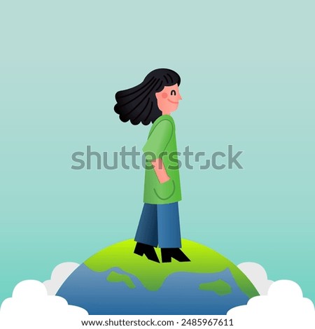 Save the earth cute simple illustration