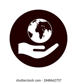 Guardar plantilla de diseño de tierra. guardar ilustración vectorial de icono de globo. Color editable sobre fondo blanco