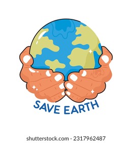 Guardar el contorno vectorial del doodle de tierra Sticker. archivo EPS 10